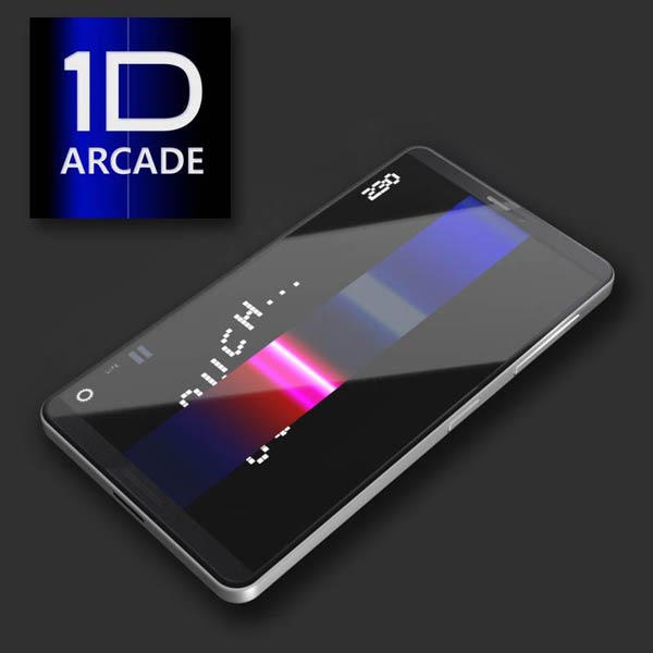 App icon and screenshot from the game 1D Arcade
