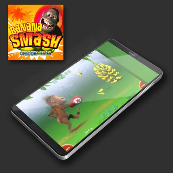 App icon and screenshot from the game Banana Smash